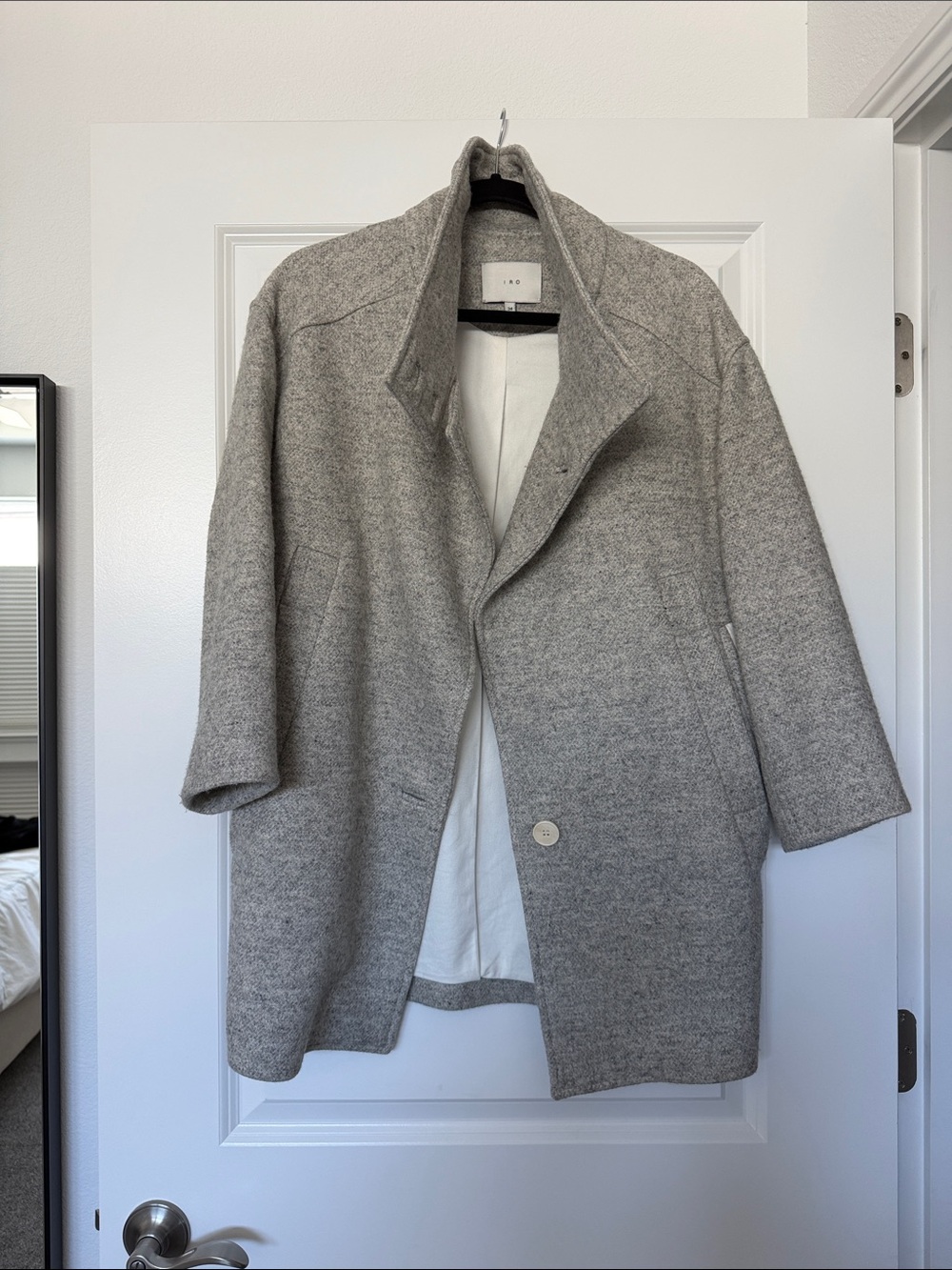 IRO Paris Wool Coat Gray White Black Size 34 / XSmall US 2